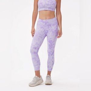 Outdoor Voices TechSweat™ Core 3/4 Leggings Purple Tie Dye XS extra small